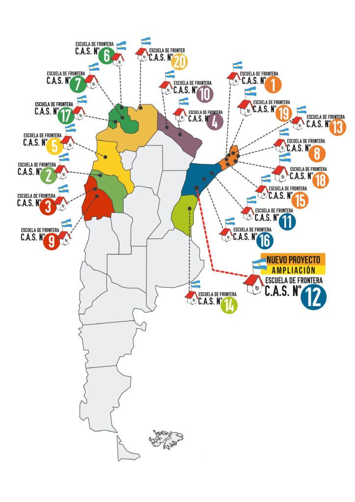Mapa acas escuelas de fronteras